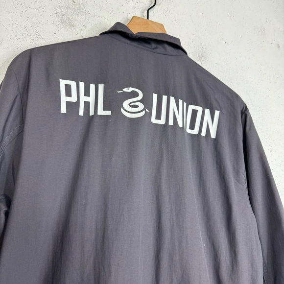 Adidas Philadelphia Union Soccer Button Up Windbreaker Jacket Medium - Picture 10 of 11